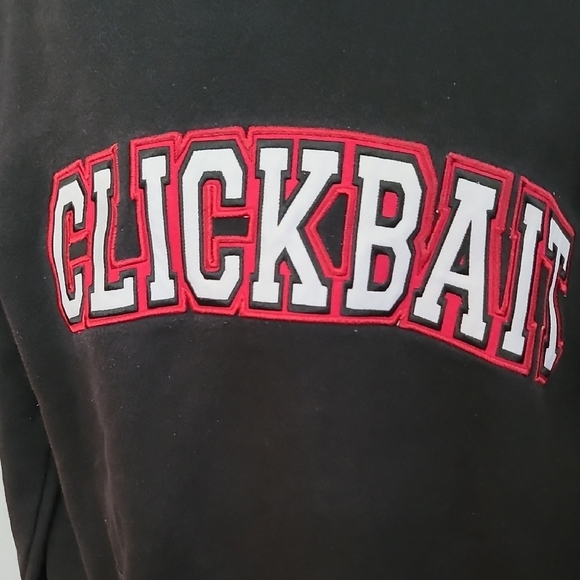 Black Crewneck Clickbait Sweatshirt - Picture 3 of 7